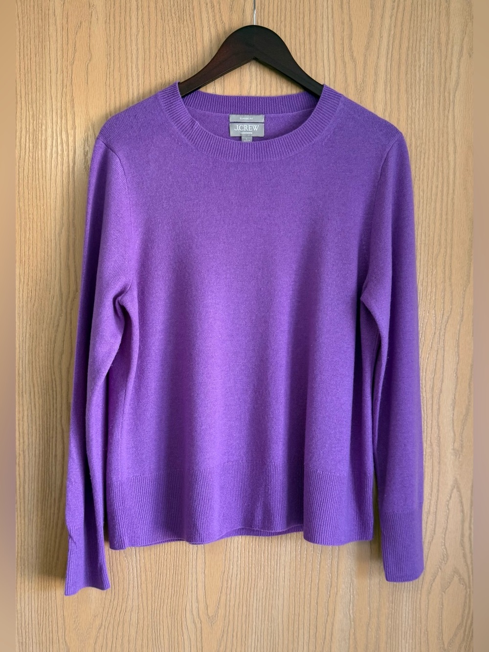 J.Crew | Women's Large | Purple Cashmere Long Sleeve Crop Knit Sweater Top